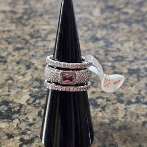 Bomb Party RG59705 "It's Simply A Moment" Rose Quartz Cubic Zirconia Sz 6